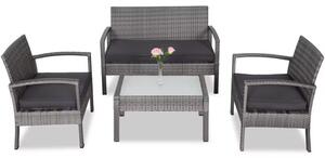 Deuba Set canapele de gradina - perne gri, antracit