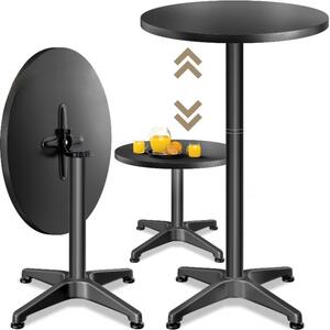 Deuba Masă de bar din aluminiu Ø60 cm pliabilă - negru