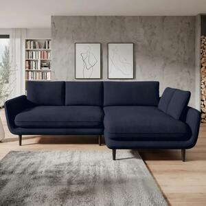 Coltar extensibil SOLANO, sezlong dreapta, stofa clasica albastru inch
