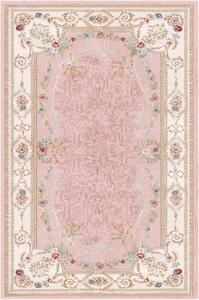 Covor hol, 80x150 cm, forma dreptunghiulara, catifea/bumbac, roz, ELS1