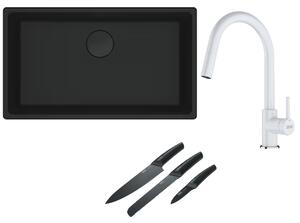 Set chiuvetă din granit Franke Maris 125.0697.757, baterie bucătărie Franke Lina 115.0626.081, 112.0545.792