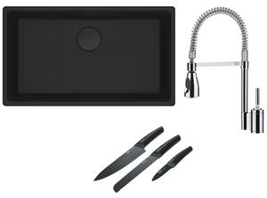 Set chiuvetă din granit Franke Maris 125.0697.757, baterie bucătărie Franke Sentinel 115.0029.591, 112.0545.792