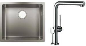 Set chiuveta din otel Hansgrohe S 71 43427800, baterie bucătărie Hansgrohe Talis M54 72840000