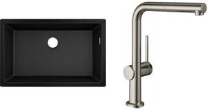 Set chiuvetă din granit Hansgrohe S 51 43432170, baterie bucătărie Hansgrohe Talis M54 72809800