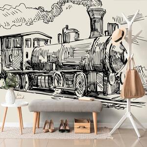 Tapet trenul în design retro