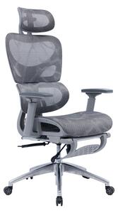 Scaun de birou manager cu suport pentru picioare Thelonius plasa gri