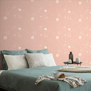 Tapet modele geometrice roz