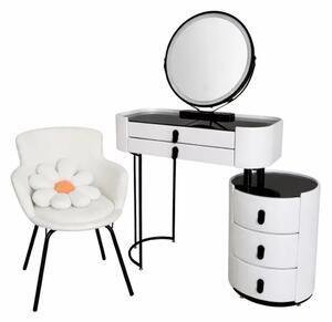 Set BELLA & ROSALIE – măsuță de machiaj cu oglindă LED și scaun confortabil 80x40x120