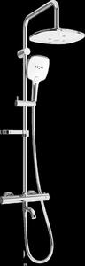 Set dus Mexen KX17 cu cap superior 25 cm, cu robinet termostatic Kai, alb-crom, 779001791-02
