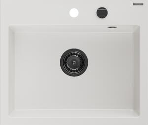 Mexen Oscar, chiuvetă granit cu 1 cameră 580x490x205 mm, alb, 6519581000-20-B