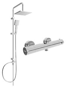 Mexen Tord, set de duș cu duș cu efect de ploaie și baterie termostatică KAI, crom, 77150200-00