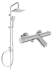 Mexen Tord, set de duș cu duș cu efect de ploaie și robinet termostatic pentru baie KAI, crom, 77300200-00