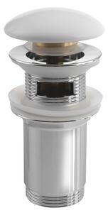 Sapho Sapho, Iesire chiuveta 5/4", click-clack, dop ceramic, grosime 0-60mm, pentru chiuvete cu preaplin, alb, AR902