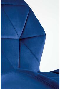 Scaun tapitat K453, albastru, stofa catifelata, 48x53x86 cm