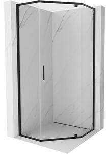 Mexen Exo-R cabină de duș pentagonală cu deschidere 90 x 90 cm, transparentă, neagră - 812-090-090-70-00