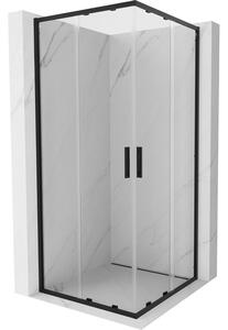 Mexen Exo-S Duo cabina de duș pătrată cu uși culisante 80 x 80 cm, transparentă, neagră - 8111-080-080-70-00