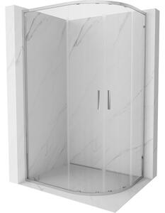 Mexen Exo-S Duo cabină de duș semicirculară asimetrică culisantă 90 x 80 cm, transparentă, crom - 8132-090-080-01-00