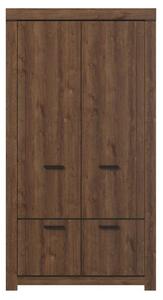 Dulap BRASS, stejar brun, PAL laminat, cu 4 usi, 112x60x210 cm