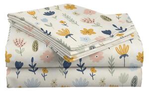 Cearsaf din bumbac pentru patut FLORI DREAM colorat 110x160 cm
