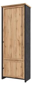 Dulap NICOLE, stejar wotan/gri antracit, PAL laminat, cu 2 usi, 71x42x