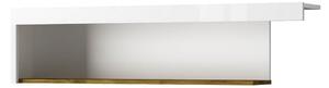 Raft TORINO, alb lucios, 130x22x31 cm