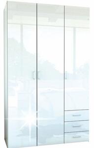 Dulap GWEN 70427, alb, PAL, cu 3 usi si 3 sertare, 116x50x200 cm