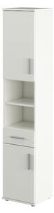 Dulap LESSY NEW 05, alb, DTD laminat, cu 2 usi si un sertar, 38x35x191