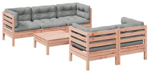 Set canapele grădină cu perne, 6 piese, lemn masiv brad douglas