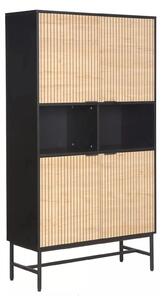 Dulap MAGO R1, stejar/negru mat, PAL, cu 4 usi, 100x40x184 cm