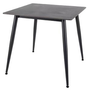 Masa RION, negru mat cu efect de marmura, ceramica/metal, 80x80x76 cm