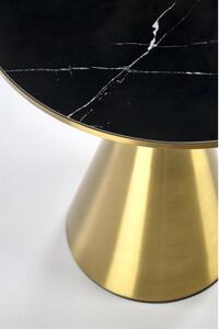 Masuta cafea TRIBECA, negru/auriu, ceramica/otel, 50x50x52 cm