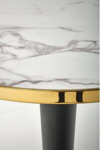 Masa rotunda MORATA, alb/auriu, ceramica, 79x74 cm