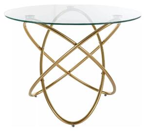 Masa ORBIT, transparent/auriu, sticla/metal, 100x75 cm