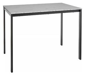 Masa MARIO, alb cu efect de marmura/negru, 100x60x75 cm
