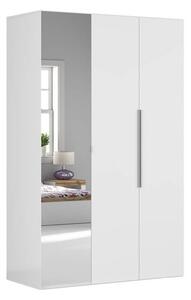 Dulap FLEX, alb, PAL, cu 3 usi si oglinda, 150x66x240 cm
