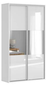 Dulap FLEX, alb lucios, PAL, cu 2 usi, 120x45x218 cm