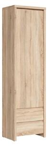 Dulap KASPIAN, stejar sonoma, PAL, cu o usa si 2 sertare, 56x40x201 cm