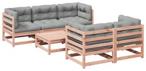 Set canapele grădină cu perne, 6 piese, lemn masiv brad douglas