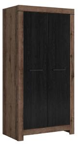 Dulap BALIN, negru/stejar, PAL, cu 2 usi, 98x55x195 cm
