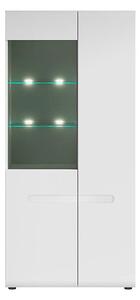 Vitrina AZTECA TRIO, alb, PAL/sticla, cu iluminare LED, 90x41x193 cm