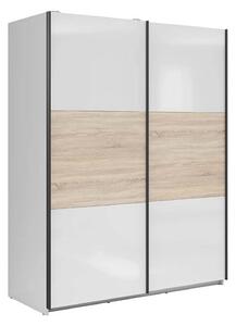 Dulap TETRIX, alb lucios/stejar sonoma, PAL, cu 2 usi, 154x60x196 cm