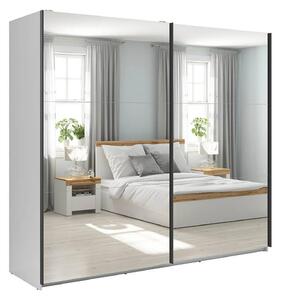 Dulap 2 usi cu oglinda TETRIX, alb lucios, PAL, 220x60x196 cm
