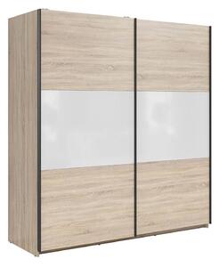 Dulap TETRIX, stejar sonoma/alb lucios, PAL, cu 2 usi, 183x60x196 cm