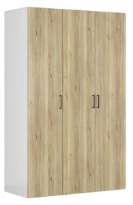 Dulap FLEX, alb/stejar, PAL, cu 3 usi, 150x66x240 cm