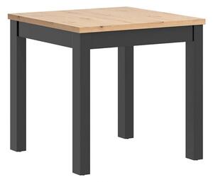 Masa MAREN, stejar artisan/negru, PAL laminat/lemn, 80x80x77 cm