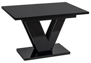 Masă sufragerie extensibilă Comentado (negru lucios) (pentru 4-6 persoane). 1119012