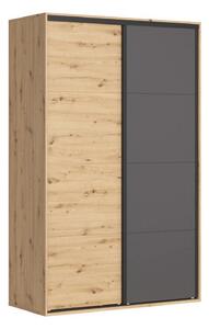 Dulap FLEX, stejar artisan/gri grafit, PAL, cu 2 usi, 150x66x240 cm