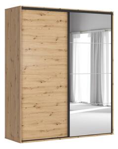 Dulap FLEX, stejar artisan, PAL, cu 2 usi glisante, 200x66x240 cm