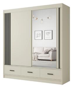 Dulap CANADA CA34-200, casmir/negru, PAL, cu 2 usi si 3 sertare, 200x6