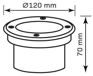 Corp de iluminat LED pentru căi de acces MIVO LED/3W/230V d. 12 cm IP67 crom mat
